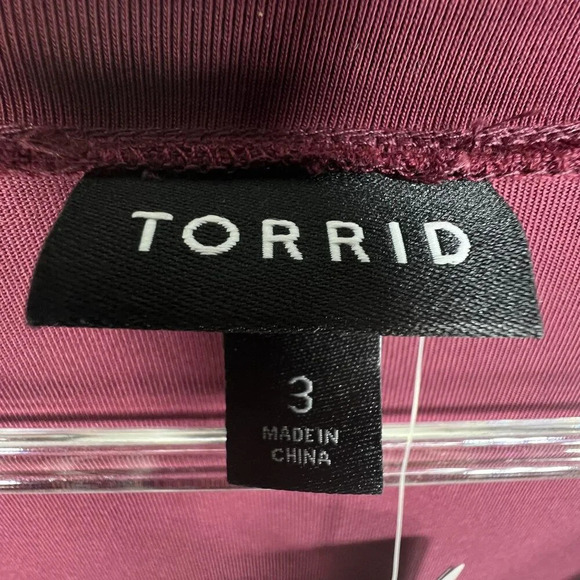 Torrid NWT Women 3X Burgundy V-Neck Skater Dress Short Sleeve Stretchy Comfywear - Picture 11 of 15